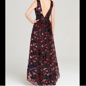 Alice and Olivia Kasia Velvet Rose high low sleeveless v neck dress sz 4